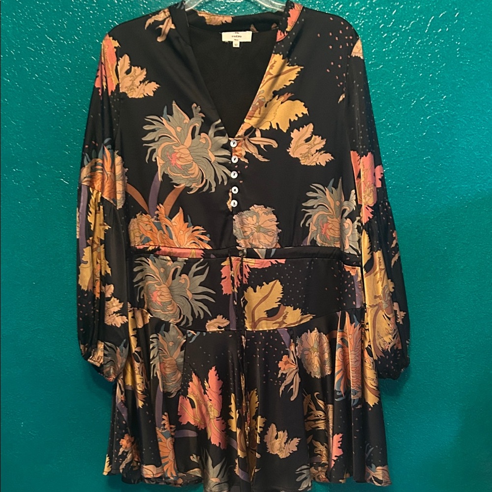 Entro boutique Floral Black Women's Dress